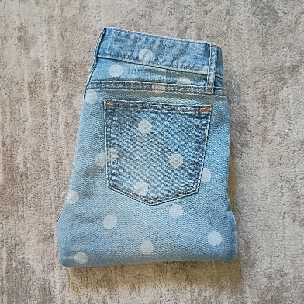 Gap 1969 Always Skinny Polka Dot Light Wash Jeans